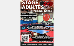 Stage adultes IGNY TT